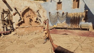 A short looping video of Indiana Jones and the Great Circle where the player is using the whip to attack enemies