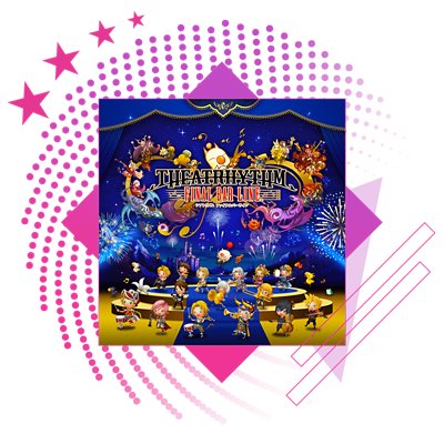 Imagen destacada con los mejores juegos de ritmo, con arte promocional de Theatrhythm Final Bar Line