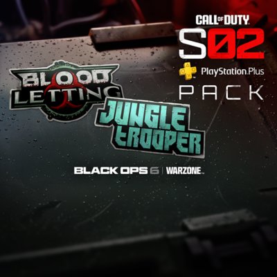 Call of Duty Black Ops 6 Warzone - Pacchetto PlayStation Plus che mostra diversi loghi.