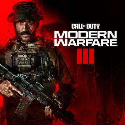 Call of duty modern warfare III key art showing a character holding a gun