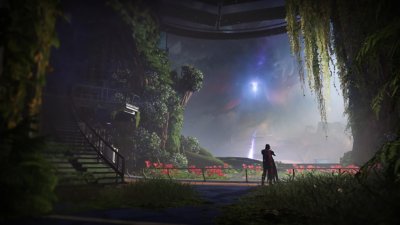 Screenshot aus Destiny 2: Die finale Form, der einen einsamen Hüter im Turm zeigt.