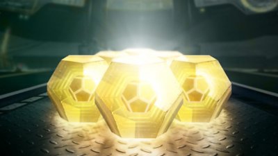 Destiny 2 screenshot showing engrams that are glowing gold 
