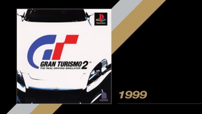 An image of Gran Turismo 2's cover art with the year it released next to it: 1999