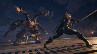 Ninja Gaiden 2 Black screenshot showing Ryu Hayabusa facing a monstrous enemy