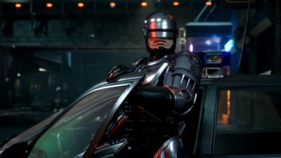RoboCop: Rogue City - Screenshot di RoboCop che entra in un'auto.