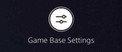 PS5 Game Base Settings button.